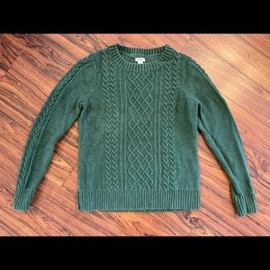 LL Bean cable knit fisherman-style sweater, women's regular size small
